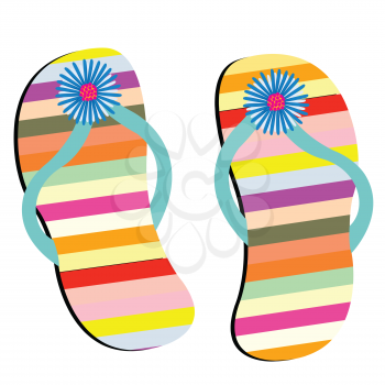 beach shoes against white background, abstract vector art illustration