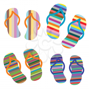 beach shoes against white background, abstract vector art illustration