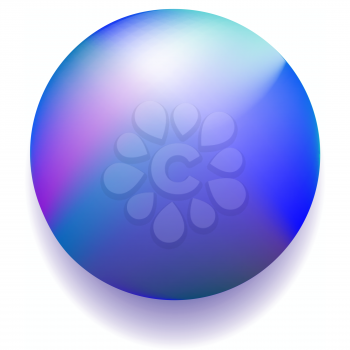 blue magic ball against white background, abstract vector art illustration