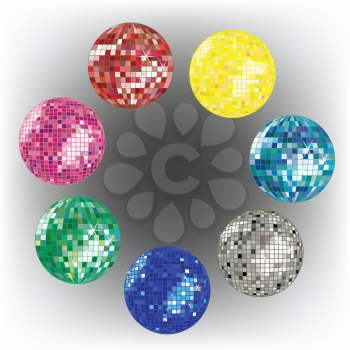 disco ball collection, vector art illustration