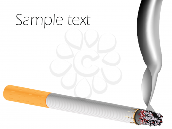 filter cigarette against white background, abstract vector art illustration