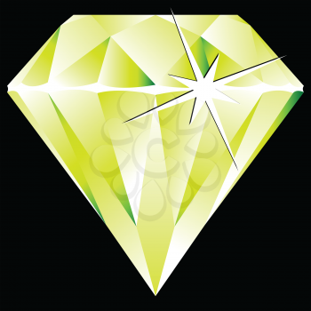 green diamond against black background, abstract vector art illustration