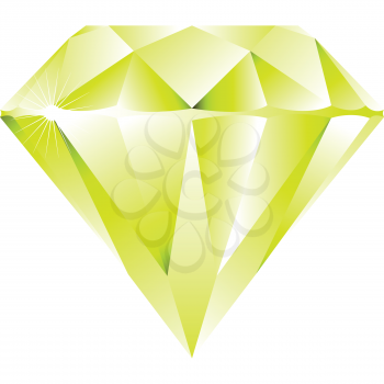 green diamond isolated on white background, abstract vector art illustration