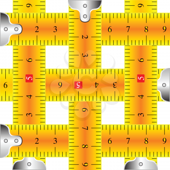 measuring tapes mesh against white background, abstract vector art illustration