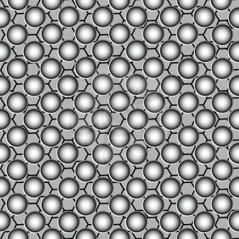 metallic circles pattern, abstract texture; vector art illustration