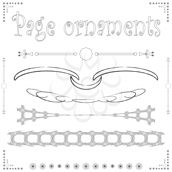 page ornaments against white background, abstract vector art illustration