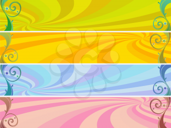 colored headers background, abstract vector art illustration
