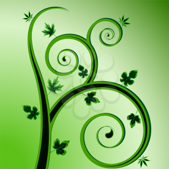 green plant design, abstract vector art illustration