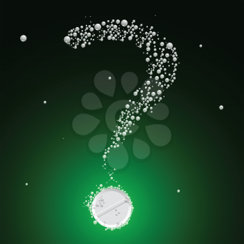 bubbling question mark, abstract vector art illustration; image contains transparency
