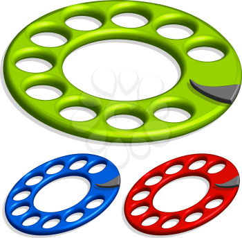 dial disks against white background, abstract vector art illustration; image contains transparency