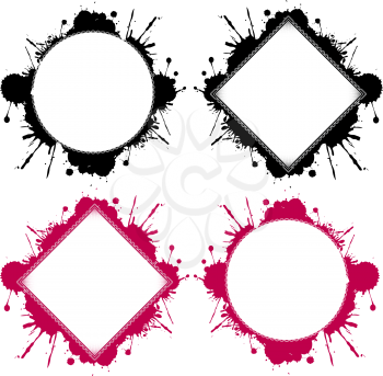 round and square templates ready for your design over white background, abstract vector art illustration