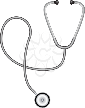 stethoscope against white background, abstract vector art illustration