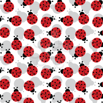 ladybugs seamless texture, abstract pattern; vector art illustration