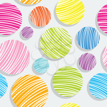 light colorful bubbles pattern, abstract seamless texture; vector art illustration