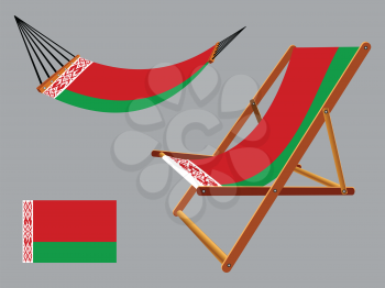 belarus hammock and deck chair set against gray background, abstract vector art illustration