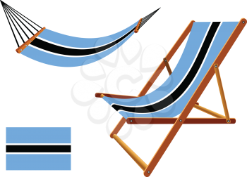 botswana hammock and deck chair set against white background, abstract vector art illustration