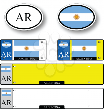 argentina auto set against white background, abstract vector art illustration, image contains transparency