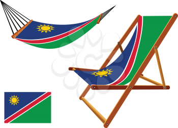 namibia hammock and deck chair set against white background, abstract vector art illustration