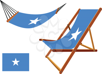 somalia hammock and deck chair set against white background, abstract vector art illustration