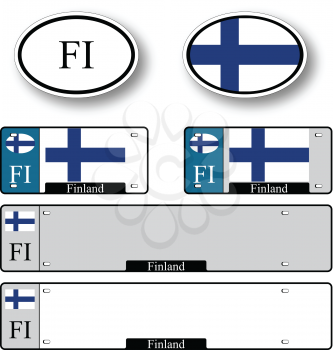 finland auto set against white background, abstract vector art illustration, image contains transparency