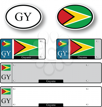 guyana auto set against white background, abstract vector art illustration, image contains transparency