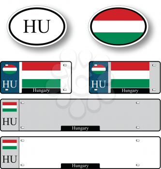 hungary auto set against white background, abstract vector art illustration, image contains transparency