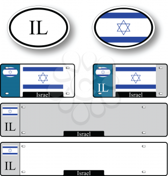 israel auto set against white background, abstract vector art illustration, image contains transparency