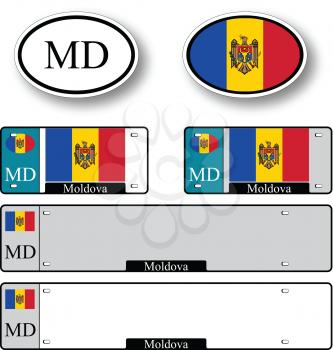 moldova auto set against white background, abstract vector art illustration, image contains transparency