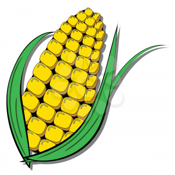 corn over white background, abstract vector art illustration