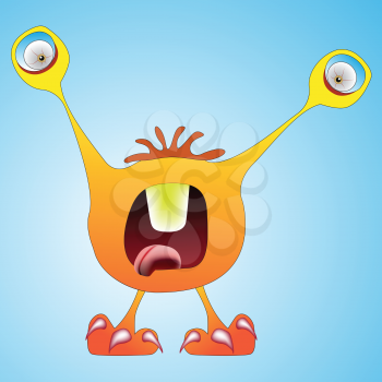 funny monster, abstract vector art illustration, image contains gradient mesh