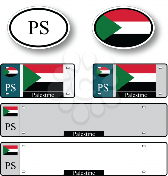 palestine auto set against white background, abstract vector art illustration, image contains transparency