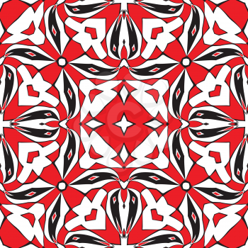 red and black fancy pattern, abstract colorful seamless texture, vector art illustration