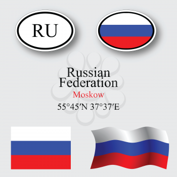 russian federation icons set against gray background, abstract vector art illustration, image contains transparency