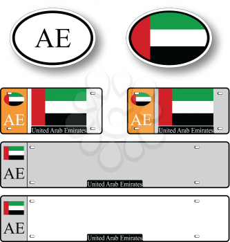 united arab emirates auto set against white background, abstract vector art illustration, image contains transparency