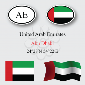 united arab emirates set against gray background, abstract vector art illustration, image contains transparency