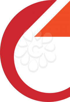 Royalty Free Clipart Image of a C Design in Orange and Red