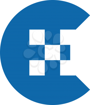 Royalty Free Clipart Image of a Blue C