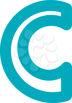 Royalty Free Clipart Image of a Turquoise C