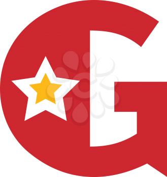 Royalty Free Clipart Image of a G With a Star