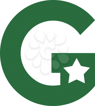 Royalty Free Clipart Image of a Green G With a Star