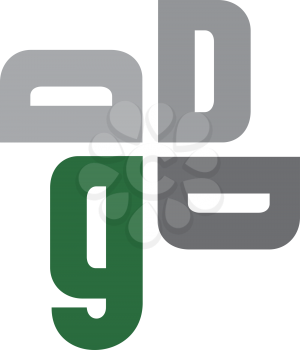 Royalty Free Clipart Image of a Lower Case G With 3 Ds