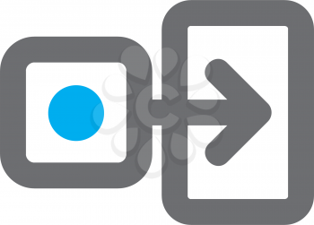 Royalty Free Clipart Image of a Squared With a Blue Dot and an Arrow Pointing into a Rectangle