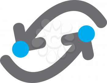 Royalty Free Clipart Image of Two Arrows and Blue Dots