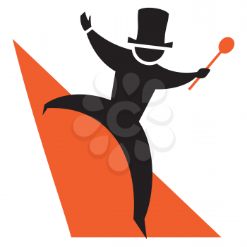 Royalty Free Clipart Image of a Man With a Baton