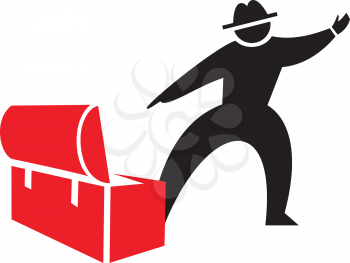 Royalty Free Clipart Image of a Man With a Trunk