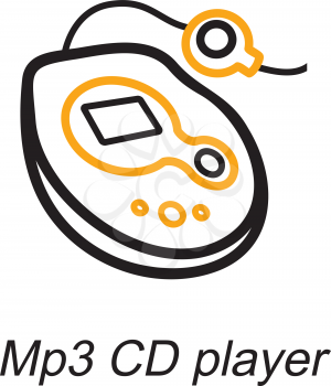 Royalty Free Clipart Image of an MP3 CD Player