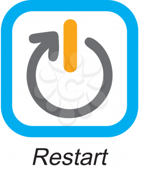 Royalty Free Clipart Image of a Restart Button