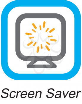 Royalty Free Clipart Image of a Screen Saver Button