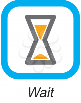 Royalty Free Clipart Image of a Wait Button