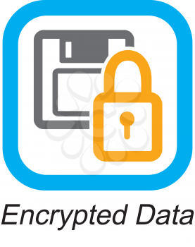 Royalty Free Clipart Image of an Encrypted Data Button